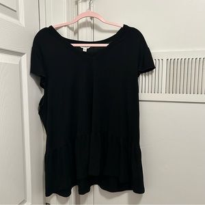 TIME & TRU black peplum shirt